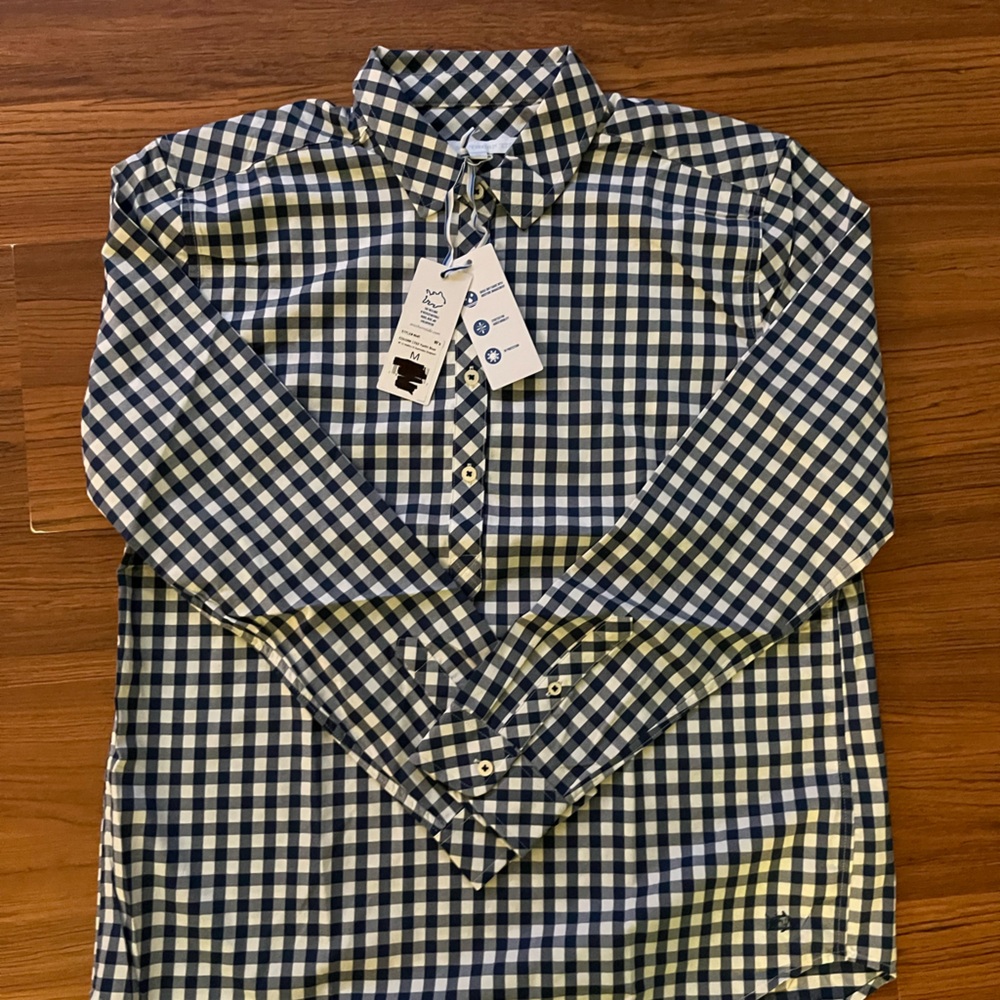 Southern Tide Hadley Gameday Gingham Long Sleeve Shirt in Yacht Blue - Picture 3 of 8